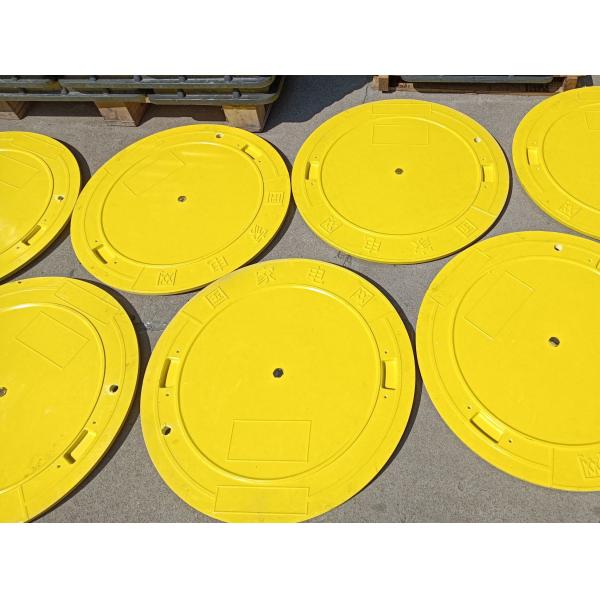 Yellow GRP Round Smart Manhole Cover Real Time Monitoring Water Level & Gas Leaking