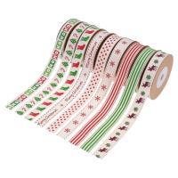 15mm*3y Ruban cadeau de Noël Ruban de coton blanc imprimé Pour les cadeaux