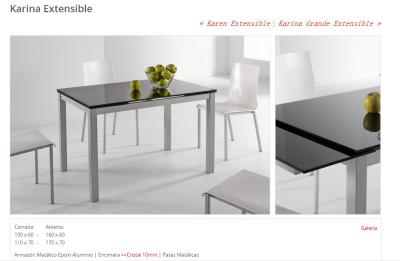 1700 mm de vidro de mesa de jantar resistente a impactos com pernas de ferro