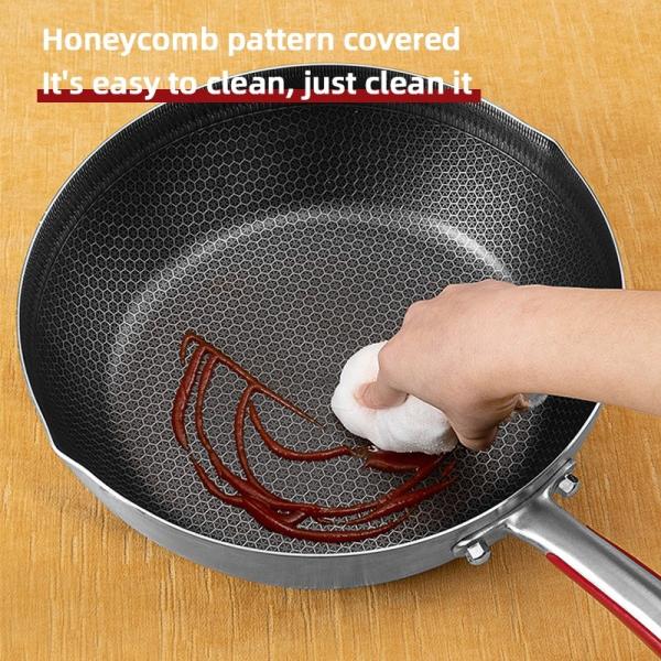 Factory Price 30 Cm Cookware 18/10 Stainless Steel Frypan Non Stick Honeycomb Fry Pans With Stainless Steel Handle