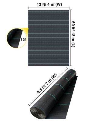 Commercial Grade Landscape Fabric, Garden Weed Barrier Fabric Heavy Duty, Geotextile Fabric Underlayment Gravel, Ground Cover Drainage Fabric, Weed Mat Cloth