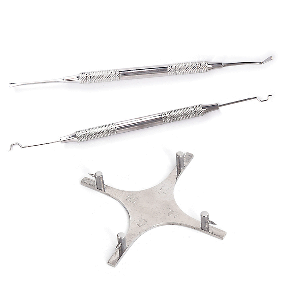 Dental Examination Kit Optional Pieces Stainless Steel Probe & Scaler Diagnostic Instrument Dental Surgical Tool Box Tongue Scraper Tartar Plaque Remover Tooth Cleaner Dental Floss Pick Mouth