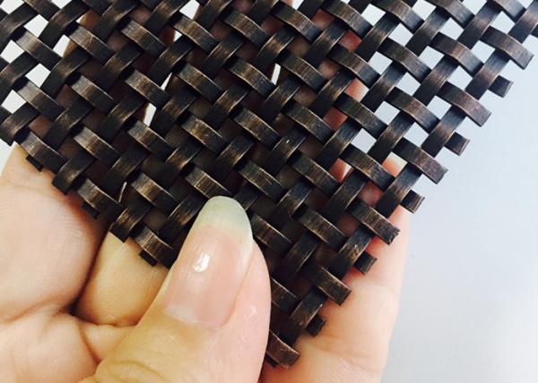 SGS 2.5mm Antique Brass Decorative Stainless Steel Wire Mesh Panels For Cabinets