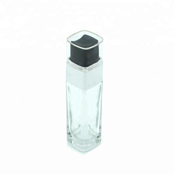 Square Unique Fashion Glass Lotion Bottles 30ml Lotion Pump Liquid Foundation Serum Bottle