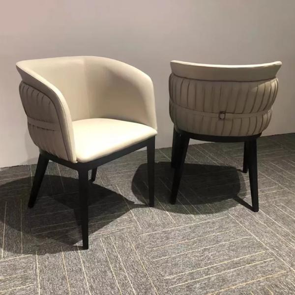 French Style Restaurant PU Dining Chair Commercial Cafe Chairs Multiple Colors