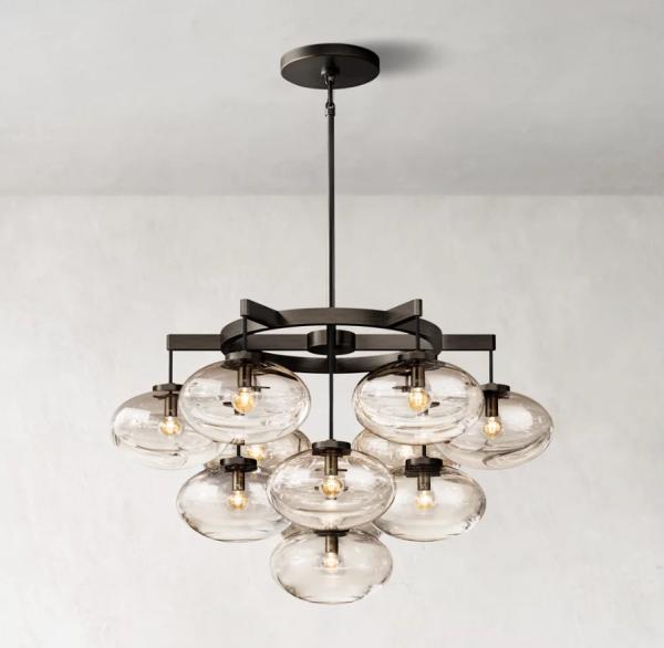 ROSH Modern Glass Chandelier Cabrette Lámpara redonda OEM ODM