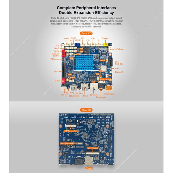 H-3566 Smart HMI Motherboard RK3566, Quad-Core Cortex-A55, Часы до 1,8 ГГц Стандартный 8 ГБ EMMC