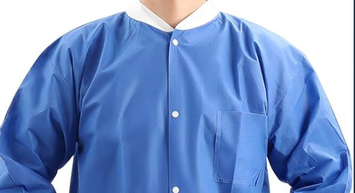 Disposable Adult Medical Lab Jacket Hospital Visitor Gowns Coat Knit Cuff Collar 3 Pockets Breathable PP SMS Material PPE Coat