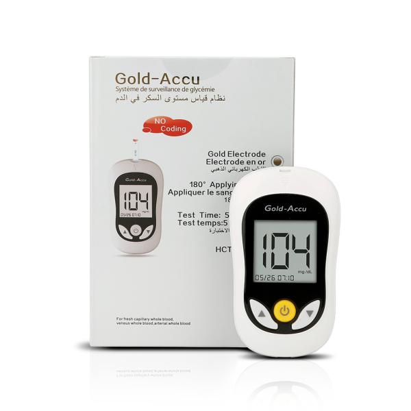 10/25 Tests Trips / Lancets Blood Glucose Meter Kit ISO13485 0.8ul Blood Volume