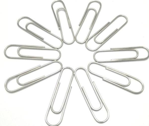 100 PCS/Box Zinc Finish 50mm Round Metal Paper Clips For Office Stationery