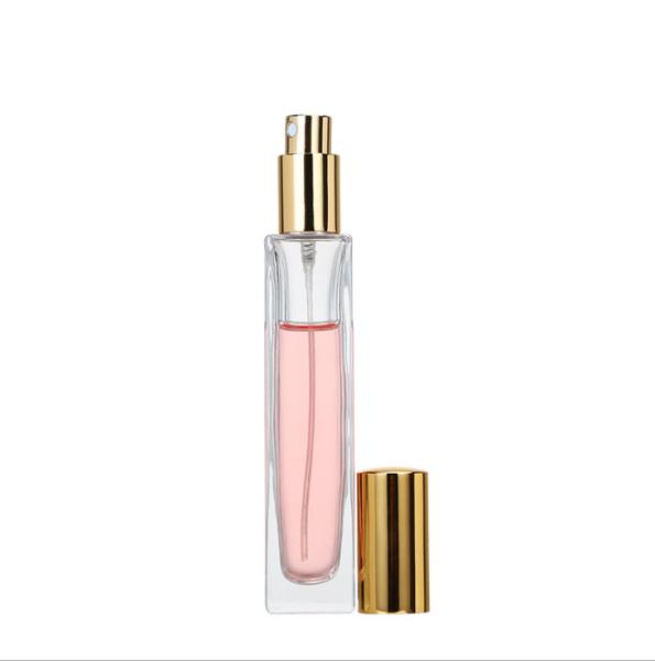 50ml Clear Travel Perfume Bottle , Empty Cologne Bottles With Gold Screw Cap