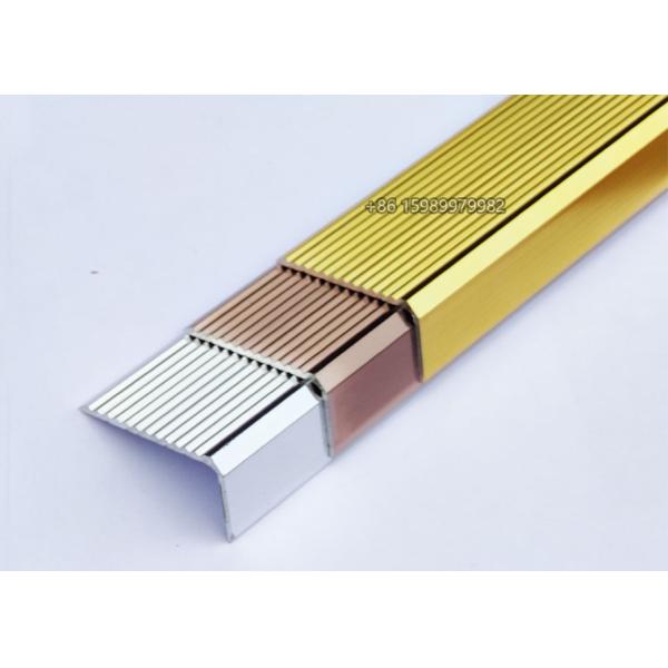 Grooved Metal Stair Nosing For Laminate Flooring SUS304 Corrosionproof