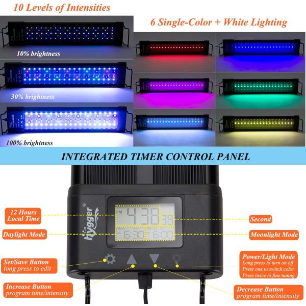 Automatic Switch 7 Colors 36 Inches  Rgb Aquarium Light