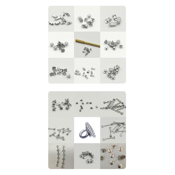 Dental Orthodontic Metal Buttons Lingual Button Buckle Composite Ceramic For Bondable Round Base Dentistry Material