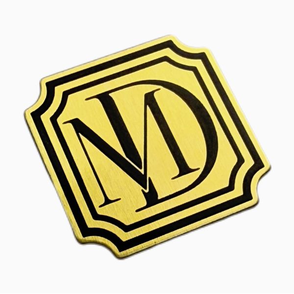 China Furniture Label Badge, Aluminum Name Plate, Embossed Metal logo