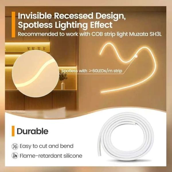 Exterior Waterproof 12/24V Silicone LED Light Strip For Home Decor Neon LED Strip Lights White 16.4ft/5m Neon Light Strip 12V Silicone Waterproof Flexible LED Neon Rope Lights For Bedroom Festival