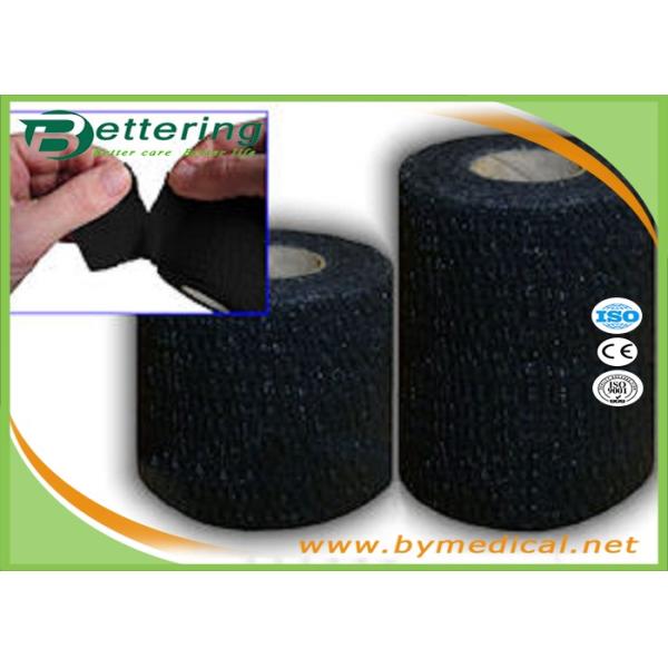Black / White Cotton EAB Elastic Adhesive Bandage , Finger Wrap Tape Light Weight