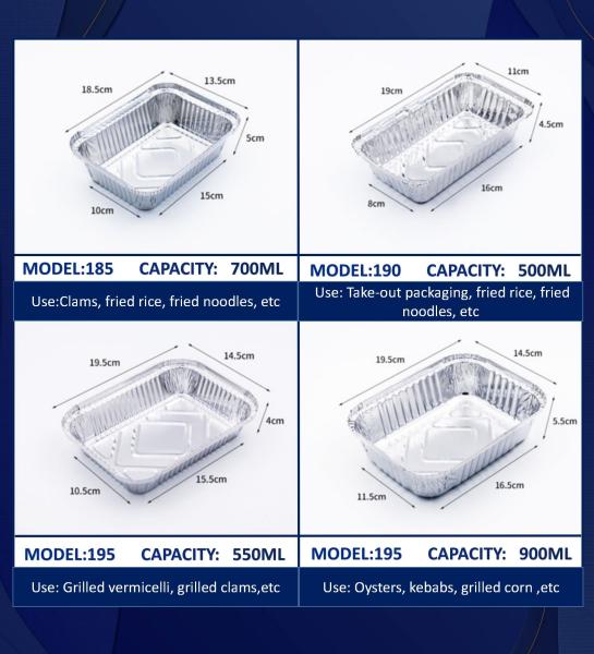 High Quality Wholesale Customized Recyclable Disposable Food Packaging Aluminum Containers Tin Foil Dishes Catering Aluminium Foil Tray