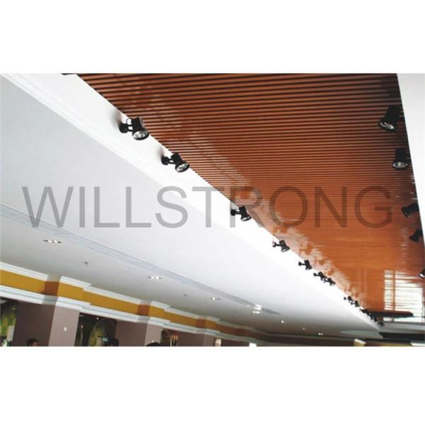 Wood  Metal Rectangle Aluminum Veneer Panel ,  Decorative Materials Aluminum Solid Panel