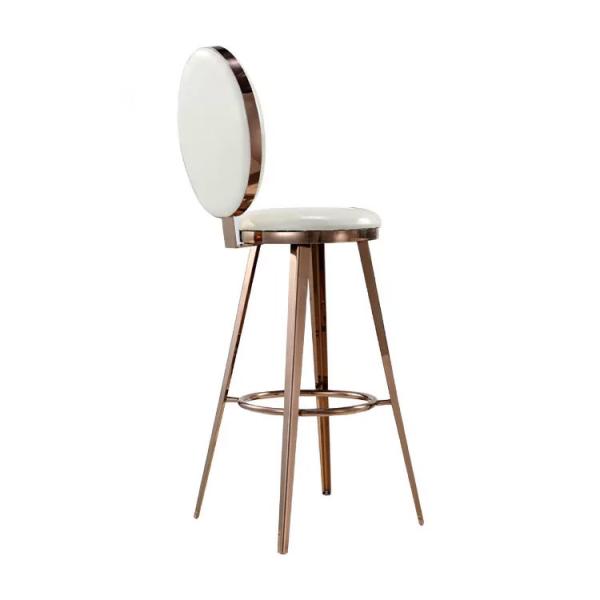 Modern Wedding High Bar Chair Stainless Steel Counter O Back Gold Bar Stool