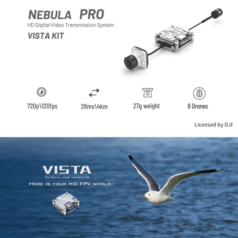 Caddx Nebula Pro Vista Kit Cameras 720p/120fps HD Digital 5.8GHz FPV Transmitter 2.1mm 150 Degree Camera For RC Mini Drone
