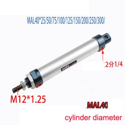MAL Series 100mm Stroke 25mm Bore Aluminum Alloy Mini Air Cylinder