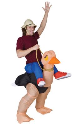 Ostrich Adult Inflatable Costumes , Blue Pink Inflatable Dinosaur Suit