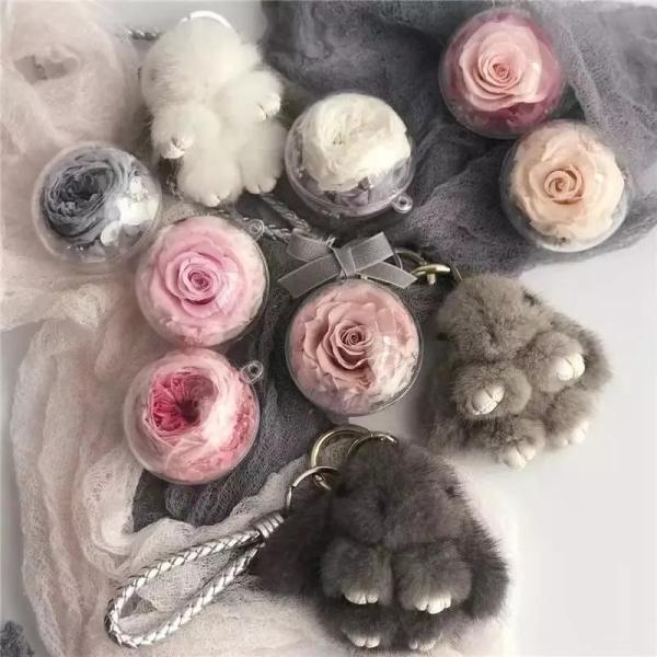 Christmas Hot Sell Mini Gift Preserved Rose Keychain rose gift