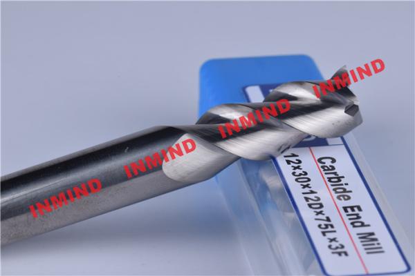 3 Flute 8mm Aluminum End Mill Bits With 45º  Helix Angle No Coating