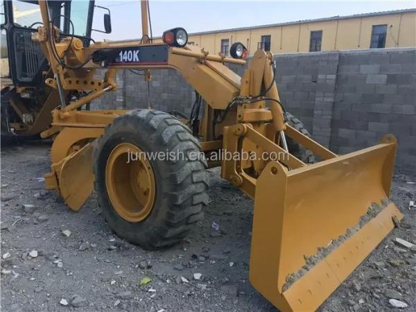 Manufacturing Plant Used Caterpillar Motor Grader CAT 140K 140H with Front Blade Bucket