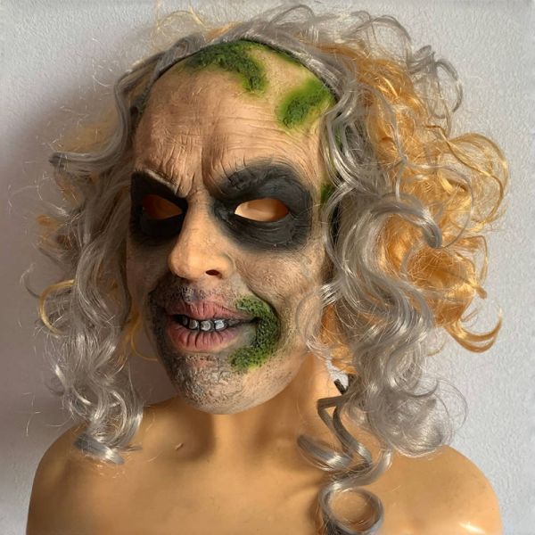 Latex Material Creepy Mask with Terrifying Visual Impact One Size Fits Most for Halloween Parties