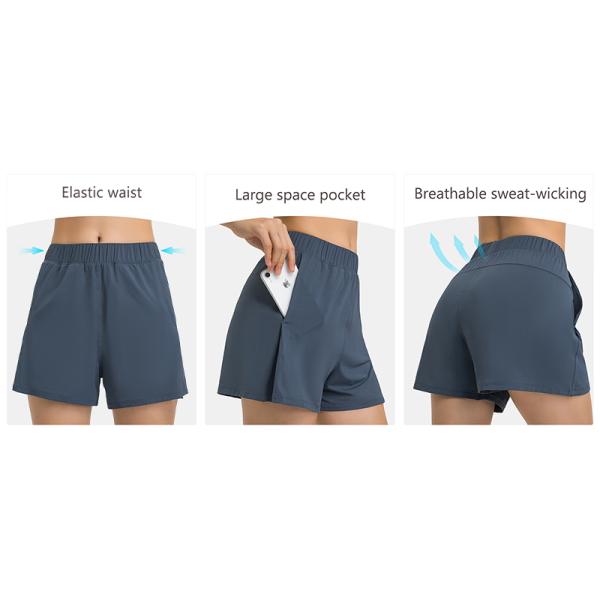 Leisure Pocket Sports Yoga Shorts Workout Running Pants Sweat Wicking