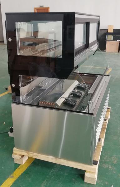 Stainless Steel Bakery Glass Showcase , Display Refrigerated Cabinet For Supermarkets