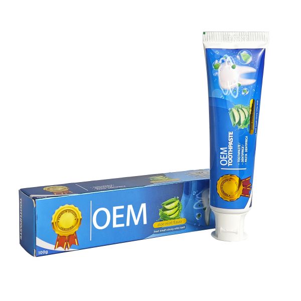 Factory Custom Transparent Aloe Vera Toothpaste with natural ingredients for effective plaque removal and fresh breath suitable for daily oral care routines