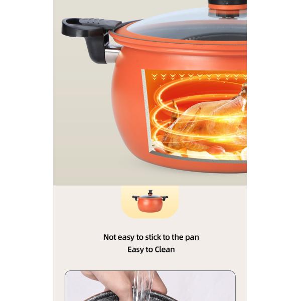 герметическая электрическая кастрюля камня Maifan литого железа кухни 28cm микро- с ручкой