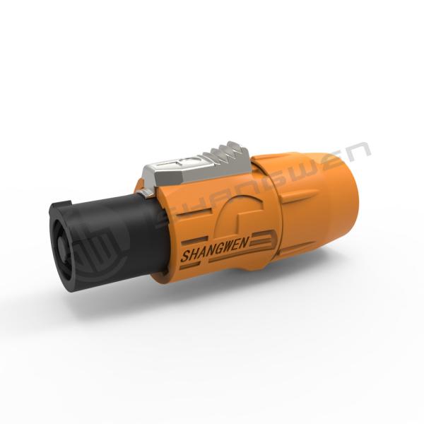Conector masculino Powercon resistente à água de plástico estável Acessórios eletrônicos industriais