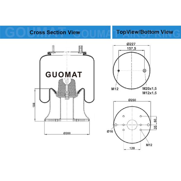 Airtech 34159 K / 130422 Air Supension Spring Bag For Truck With Floating Bridge
