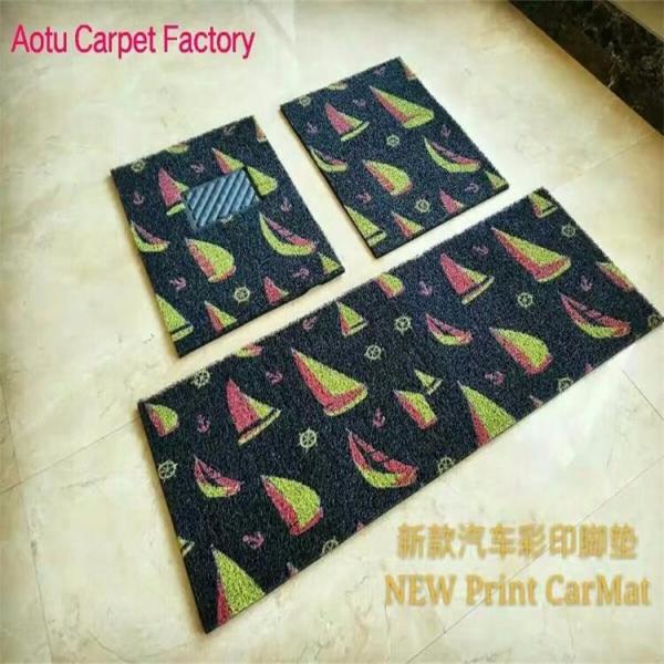 Colorful Coir Entrance Matting , Outdoor Waterproof Door Mats OEM Service
