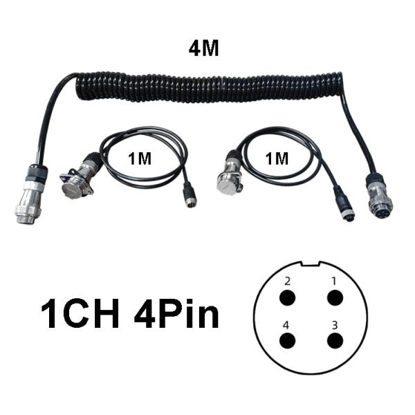Кабель камеры прицепа для трактора кабеля/корабля безопасности трейлера тележки PU 4 ядров спиральный автоматический