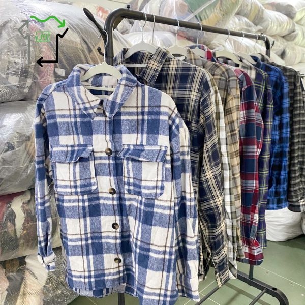 Men's And Women's Used Check Shirts Second Hand Winter Clothes Casual Style