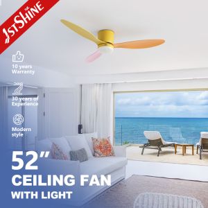 52 Inch Modern Customizable Macaron Ceiling Fan With Light And Smart Control For