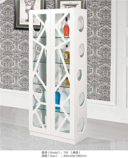 Elegant Appearance Wine Hutch Cabinet , White Wine Cabinet 800*400*1960mm