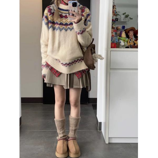 Ethnic Style Thick-Soled Snow Boots For Women Winter New Fur One-Piece Outerwear Fur Slippers