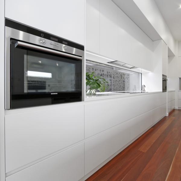 White Handless Kitchen Cabinets Islands Modern Prefab Bar Cabinets