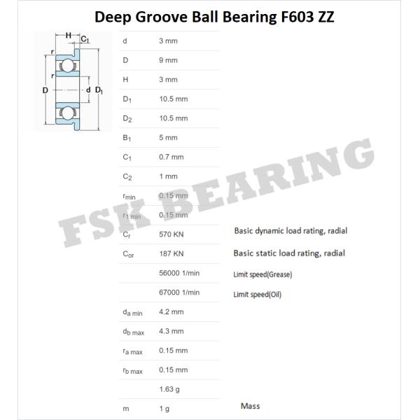 Euro Quality F603 ZZ F604 ZZ F605 ZZ F606 ZZ Miniature Bearings With Flange Z2V2 Z3V3