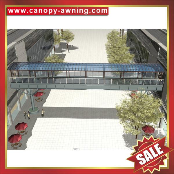 outdoor alu aluminum polycarbonate pc corridor walkway throughway passage canopy awning shelter cover tunnel project