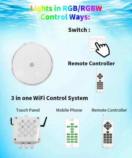 ODM RGB WiFi LED PAR56 Pool Lights Refined 24W 170*12mm