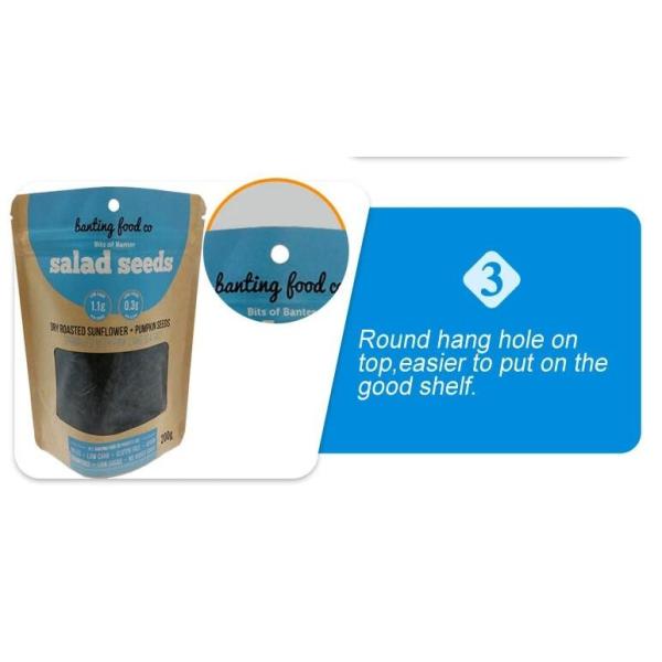 Wholesale Biodegradable Zipper Brown Kraft Paper Bags Tea/Food Packaging Stand Up Paper k Bag