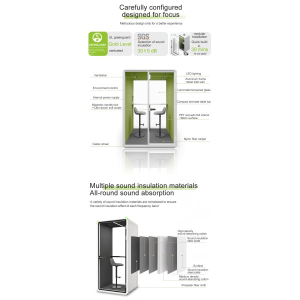 Mobile Silence Pods Multi-style Customized Office Phone Calling Booth Single Person Phone Talking Privacy Booth