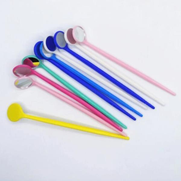 Medical Dental Disposable Oral Intra Teeth Whitening Colorful Plastic Mouth Mirrors